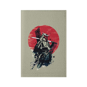 Обложка для паспорта матовая кожа с принтом Samurai man в Курске, натуральная матовая кожа | размер 19,3 х 13,7 см; прозрачные пластиковые крепления | Тематика изображения на принте: бамбук | катана | сакура | самурай | япония