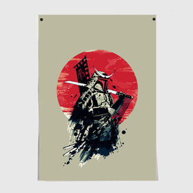 Постер с принтом Samurai man в Курске, 100% бумага
 | бумага, плотность 150 мг. Матовая, но за счет высокого коэффициента гладкости имеет небольшой блеск и дает на свету блики, но в отличии от глянцевой бумаги не покрыта лаком | бамбук | катана | сакура | самурай | япония