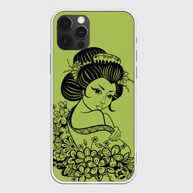 Чехол для iPhone 12 Pro Max с принтом Geisha 23 в Курске, Силикон |  | Тематика изображения на принте: девушка | сакура | цветы | япония