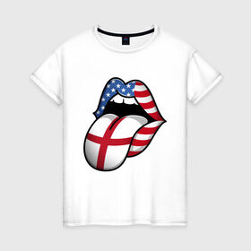 Женская футболка хлопок с принтом Английский Язык в Курске, 100% хлопок | прямой крой, круглый вырез горловины, длина до линии бедер, слегка спущенное плечо | american | england | english | usa | английский язык | англия | переводчик | сша | тренд | язык