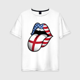 Женская футболка хлопок Oversize с принтом Английский Язык в Курске, 100% хлопок | свободный крой, круглый ворот, спущенный рукав, длина до линии бедер
 | american | england | english | usa | английский язык | англия | переводчик | сша | тренд | язык