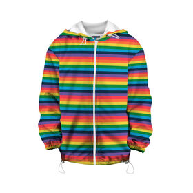 Детская куртка 3D с принтом Радужный флаг в Курске, 100% полиэстер | застежка — молния, подол и капюшон оформлены резинкой с фиксаторами, по бокам — два кармана без застежек, один потайной карман на груди, плотность верхнего слоя — 90 г/м2; плотность флисового подклада — 260 г/м2 | Тематика изображения на принте: pride | rainbow | tiktok | мем | оля тыква | подсяду | прайд | привет | привет я подсяду | радуга | радужный флаг | тик ток | тикток | феминизм | феминитивы | я подсяду