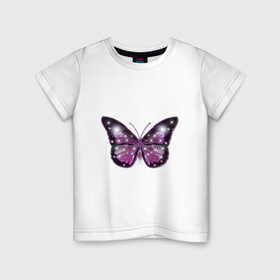 Детская футболка хлопок с принтом бабочка в Курске, 100% хлопок | круглый вырез горловины, полуприлегающий силуэт, длина до линии бедер | Тематика изображения на принте: бабочка | бабочка с распахнутыми крыльями | большая большая | большие крылья | крылья | лето | насекомое.