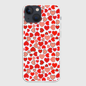 Чехол для iPhone 13 mini с принтом Сердечки паттерн в Курске,  |  | cute | love is | valentines day | you | алые | валентина | влюбленные | девушке | день рождения | дружба | жена | лучшая | любимая | люблю | любовь | мама | марта | милые | нежные | подарок | свадьба | серде | сердца