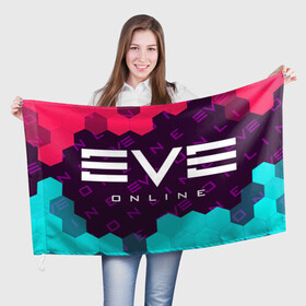 Флаг 3D с принтом EVE ONLINE / ИВ ОНЛАЙН в Курске, 100% полиэстер | плотность ткани — 95 г/м2, размер — 67 х 109 см. Принт наносится с одной стороны | echo | echoes | eve | game | games | logo | online | space | ев онлайн | ев эхо | еве | ив онлайн | ив эхо | игра | игры | космос | лого | логотип | логотипы | онлайн | символ | символы | эхо | эхос