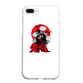 Чехол для iPhone 7Plus/8 Plus матовый с принтом Япония в Курске, Силикон | Область печати: задняя сторона чехла, без боковых панелей | самурай | цветы | япония | японская иллюстрация | японский арт