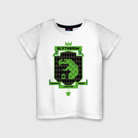 Детская футболка хлопок с принтом Slytherin в Курске, 100% хлопок | круглый вырез горловины, полуприлегающий силуэт, длина до линии бедер | harry potter | slytherin | vdzabma | гарри поттер | слизерин