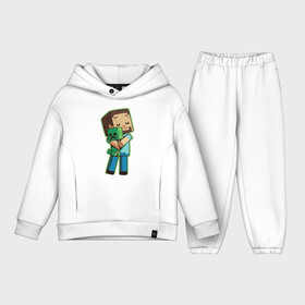 Детский костюм хлопок Oversize с принтом Minecraft в Курске,  |  | Тематика изображения на принте: биом | выживание | игра | куб | персонаж