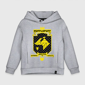 Детское худи Oversize хлопок с принтом Hufflepuff в Курске, френч-терри — 70% хлопок, 30% полиэстер. Мягкий теплый начес внутри —100% хлопок | боковые карманы, эластичные манжеты и нижняя кромка, капюшон на магнитной кнопке | Тематика изображения на принте: harry potter | hufflepuff | vdzabma | гарри поттер | пуффендуй | хаффлпафф