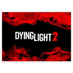 Поздравительная открытка с принтом DYING LIGHT 2 / ДАИНГ ЛАЙТ в Курске, 100% бумага | плотность бумаги 280 г/м2, матовая, на обратной стороне линовка и место для марки
 | dying | dying light 2 | dyinglight 2 | dyinglight2 | game | games | horror | light | survival | zombie | выживание | даинг | даинг лайт 2 | даинглайт 2 | даинглайт2 | зомби | игра | игры | лайт | лого | логотип | логотипы | свет | символ | символы