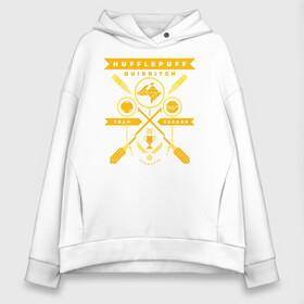 Женское худи Oversize хлопок с принтом Hufflepuff Quidditch Team в Курске, френч-терри — 70% хлопок, 30% полиэстер. Мягкий теплый начес внутри —100% хлопок | боковые карманы, эластичные манжеты и нижняя кромка, капюшон на магнитной кнопке | harry potter | hufflepuff | quidditch | vdzabma | гарри поттер | квиддич | пуффендуй | хаффлпафф