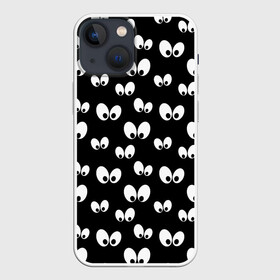 Чехол для iPhone 13 mini с принтом Глазки в темноте в Курске,  |  | baby | cartoon | cute | halloween | kawaii | lol | аниме | анимешный | бабочки | взгляд | глаза | детям | дисней | кавайный | летучие мыши | малыш | милый | мистика | мультяшный | ночные | ночь | няшный | паттерн | привидение