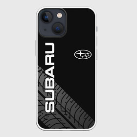 Чехол для iPhone 13 mini с принтом SUBARU в Курске,  |  | subaru | авто | автомобиль | логотип | марка | машина | надпись | субару | текстура