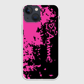 Чехол для iPhone 13 mini с принтом Love anime розовые кляксы на черном в Курске,  |  | anime | manga | romance | аниме | киберпанк | кодомо | комиксы | манга | метажанр | меха | стиль | стимпанк | фэнтези | школьная история | японские