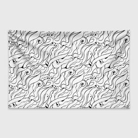 Флаг-баннер с принтом Черно-белые узоры в Курске, 100% полиэстер | размер 67 х 109 см, плотность ткани — 95 г/м2; по краям флага есть четыре люверса для крепления | abstract | art | pattern | абстракционизм | абстракция | аниме | арт | брызги | волны | восточный | граффити | змеи | инь янь | искусство | кружево | линии | море | паттерн | текстура | тучи | узор | хавитки | черви