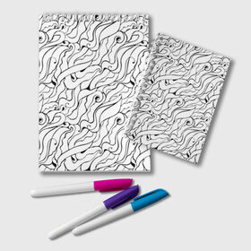 Блокнот с принтом Черно-белые узоры в Курске, 100% бумага | 48 листов, плотность листов — 60 г/м2, плотность картонной обложки — 250 г/м2. Листы скреплены удобной пружинной спиралью. Цвет линий — светло-серый
 | Тематика изображения на принте: abstract | art | pattern | абстракционизм | абстракция | аниме | арт | брызги | волны | восточный | граффити | змеи | инь янь | искусство | кружево | линии | море | паттерн | текстура | тучи | узор | хавитки | черви