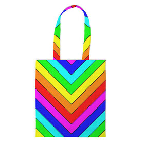 Шоппер 3D с принтом Rainbow Stripes в Курске, 100% полиэстер | Плотность: 200 г/м2; Размер: 34×35 см; Высота лямок: 30 см | geometry | gradient | neon | геометрические | градиент | детям | кислота | кислотный | конус | красочный | линии | неоновые | пирамида | полоска | полосы | радуга | радужный | разноцветные | сочный | треугольники