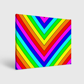 Холст прямоугольный с принтом Rainbow Stripes в Курске, 100% ПВХ |  | geometry | gradient | neon | геометрические | градиент | детям | кислота | кислотный | конус | красочный | линии | неоновые | пирамида | полоска | полосы | радуга | радужный | разноцветные | сочный | треугольники