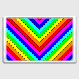 Магнит 45*70 с принтом Rainbow Stripes в Курске, Пластик | Размер: 78*52 мм; Размер печати: 70*45 | Тематика изображения на принте: geometry | gradient | neon | геометрические | градиент | детям | кислота | кислотный | конус | красочный | линии | неоновые | пирамида | полоска | полосы | радуга | радужный | разноцветные | сочный | треугольники