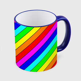 Кружка с полной запечаткой с принтом Rainbow Stripes в Курске, керамика | ёмкость 330 мл | geometry | gradient | neon | геометрические | градиент | детям | кислота | кислотный | конус | красочный | линии | неоновые | пирамида | полоска | полосы | радуга | радужный | разноцветные | сочный | треугольники