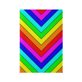 Обложка для паспорта матовая кожа с принтом Rainbow Stripes в Курске, натуральная матовая кожа | размер 19,3 х 13,7 см; прозрачные пластиковые крепления | geometry | gradient | neon | геометрические | градиент | детям | кислота | кислотный | конус | красочный | линии | неоновые | пирамида | полоска | полосы | радуга | радужный | разноцветные | сочный | треугольники