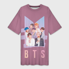 Платье-футболка 3D с принтом BTS в Курске,  |  | bt21 | bts | bwl | hoseok | jhope | jimin | jin | jungkook | namjoon | persona | rm | taehyung | v | бантан | бт21 | бтс | ви | градиент | джей хоуп | джин | намджун | персона | рм | роза | тэхен | фиолетовая | фиолетовый | хосок | чимин | чонгук