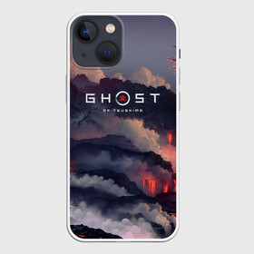 Чехол для iPhone 13 mini с принтом Ghost of Tsushima в Курске,  |  | ghost of tsushima | игра | лава | облака | природа | рисунок | япония