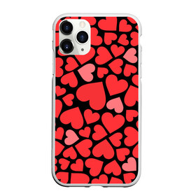 Чехол для iPhone 11 Pro Max матовый с принтом Сердца в Курске, Силикон |  | Тематика изображения на принте: i love you | love | любовь | сердечки | сердца | чувства | я тебя люблю