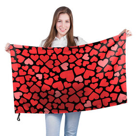 Флаг 3D с принтом Сердца в Курске, 100% полиэстер | плотность ткани — 95 г/м2, размер — 67 х 109 см. Принт наносится с одной стороны | i love you | love | любовь | сердечки | сердца | чувства | я тебя люблю