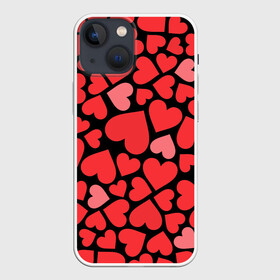 Чехол для iPhone 13 mini с принтом Сердца в Курске,  |  | i love you | love | любовь | сердечки | сердца | чувства | я тебя люблю