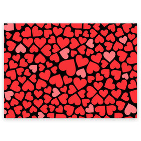 Поздравительная открытка с принтом Сердца в Курске, 100% бумага | плотность бумаги 280 г/м2, матовая, на обратной стороне линовка и место для марки
 | i love you | love | любовь | сердечки | сердца | чувства | я тебя люблю