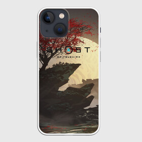 Чехол для iPhone 13 mini с принтом Ghost of Tsushima в Курске,  |  | ghost of tsushima | горы | дерево | игра | природа | рисунок | скалы