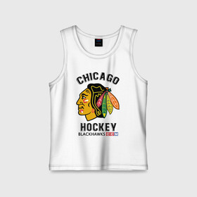 Детская майка хлопок с принтом CHICAGO BLACKHAWKS NHL в Курске,  |  | Тематика изображения на принте: blackhawks | ccm | chicago | hockey | nhl | sport | usa | блэкхоукс | индеец | нхл | спорт | сша | хоккей | чикаго