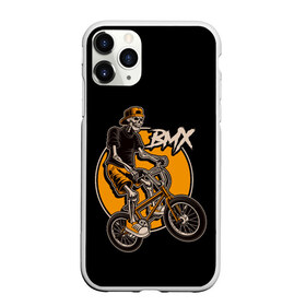 Чехол для iPhone 11 Pro Max матовый с принтом BMX в Курске, Силикон |  | bicycle | bmx | skull | sport | x games | велик | велосипед | велоспорт | скелет | череп | экстремальный спорт