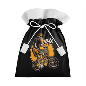 Подарочный 3D мешок с принтом BMX в Курске, 100% полиэстер | Размер: 29*39 см | bicycle | bmx | skull | sport | x games | велик | велосипед | велоспорт | скелет | череп | экстремальный спорт