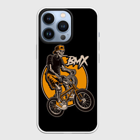 Чехол для iPhone 13 Pro с принтом BMX в Курске,  |  | bicycle | bmx | skull | sport | x games | велик | велосипед | велоспорт | скелет | череп | экстремальный спорт