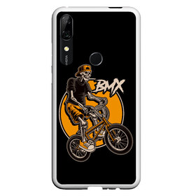 Чехол для Honor P Smart Z с принтом BMX в Курске, Силикон | Область печати: задняя сторона чехла, без боковых панелей | bicycle | bmx | skull | sport | x games | велик | велосипед | велоспорт | скелет | череп | экстремальный спорт