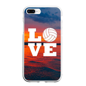Чехол для iPhone 7Plus/8 Plus матовый с принтом LOVE Volleyball в Курске, Силикон | Область печати: задняя сторона чехла, без боковых панелей | Тематика изображения на принте: beach | i love | live | love | voleybal | volleyball | волебол | волейбол | волейболист | волейболистка | воллейбол | пляжный | я люблю