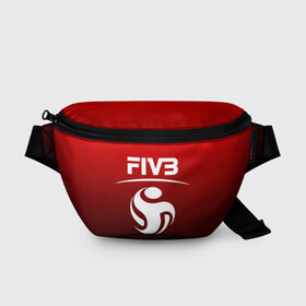 Поясная сумка 3D с принтом FIVB ВОЛЕЙБОЛ в Курске, 100% полиэстер | плотная ткань, ремень с регулируемой длиной, внутри несколько карманов для мелочей, основное отделение и карман с обратной стороны сумки застегиваются на молнию | fivb | voleybal | volleyball | волебол | волейбол | волейбола | волейболист | волейболистка | воллейбол | международная | федерация | фивб