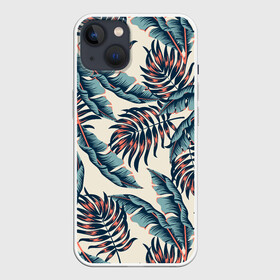 Чехол для iPhone 13 с принтом Тихие тропики в Курске,  |  | flowers | forest | hawaii | leaf | leafs | palm | palms | summer | travel | tropical | vacation | гаваи | гавайи | гавайка | гавайская | лес | лето | листики | листки | листья | отпуск | пальма | пальмы | пастель | путешествия | рисунок | тропич