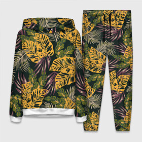 Женский костюм 3D (с толстовкой) с принтом Тропический лес в Курске,  |  | 3d | flowers | forest | hawaii | leaf | leafs | palm | palms | summer | travel | tropical | vacation | гаваи | гавайи | гавайка | гавайская | лес | лето | листики | листки | листья | отпуск | пальма | пальмы | путешествия | рисунок | трехмерная 