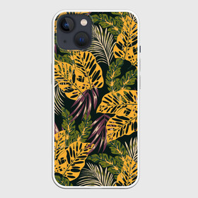 Чехол для iPhone 13 с принтом Тропический лес в Курске,  |  | 3d | flowers | forest | hawaii | leaf | leafs | palm | palms | summer | travel | tropical | vacation | гаваи | гавайи | гавайка | гавайская | лес | лето | листики | листки | листья | отпуск | пальма | пальмы | путешествия | рисунок | трехмерная 