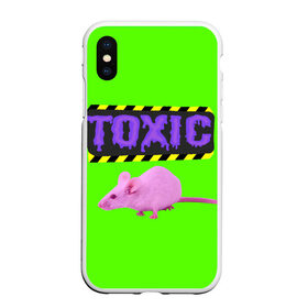 Чехол для iPhone XS Max матовый с принтом Toxic в Курске, Силикон | Область печати: задняя сторона чехла, без боковых панелей | animals | rat | toxic | животные | крыса | токсик