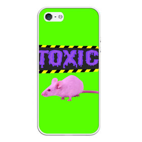 Чехол для iPhone 5/5S матовый с принтом Toxic в Курске, Силикон | Область печати: задняя сторона чехла, без боковых панелей | animals | rat | toxic | животные | крыса | токсик