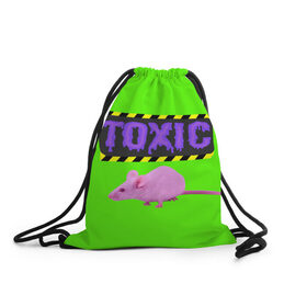 Рюкзак-мешок 3D с принтом Toxic в Курске, 100% полиэстер | плотность ткани — 200 г/м2, размер — 35 х 45 см; лямки — толстые шнурки, застежка на шнуровке, без карманов и подкладки | animals | rat | toxic | животные | крыса | токсик