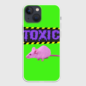 Чехол для iPhone 13 mini с принтом Toxic в Курске,  |  | animals | rat | toxic | животные | крыса | токсик