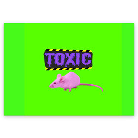 Поздравительная открытка с принтом Toxic в Курске, 100% бумага | плотность бумаги 280 г/м2, матовая, на обратной стороне линовка и место для марки
 | animals | rat | toxic | животные | крыса | токсик