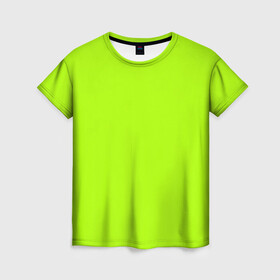 Женская футболка 3D с принтом ACID в Курске, 100% полиэфир ( синтетическое хлопкоподобное полотно) | прямой крой, круглый вырез горловины, длина до линии бедер | acid | зеленая | кислотная | однотонная | салатовая