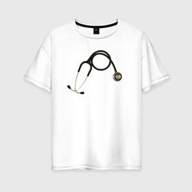 Женская футболка хлопок Oversize с принтом KEEP CALM IM A DOCTOR в Курске, 100% хлопок | свободный крой, круглый ворот, спущенный рукав, длина до линии бедер
 | Тематика изображения на принте: keep calm | больница | врач | гинеколог | док | доктор | клиника | лор | мед сестра | медик | медицина | онколог | сердце | стетоскоп | терапевт | фонендоскоп | хирург