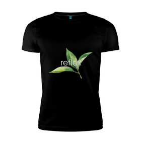 Мужская футболка хлопок Slim с принтом reflex листья в Курске, 92% хлопок, 8% лайкра | приталенный силуэт, круглый вырез ворота, длина до линии бедра, короткий рукав | relax | зелень | листья